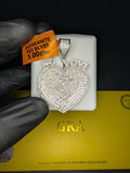 Solid 925 Silver Icy GRA Certified Moissanite "No Love" Broken Heart Pendant
