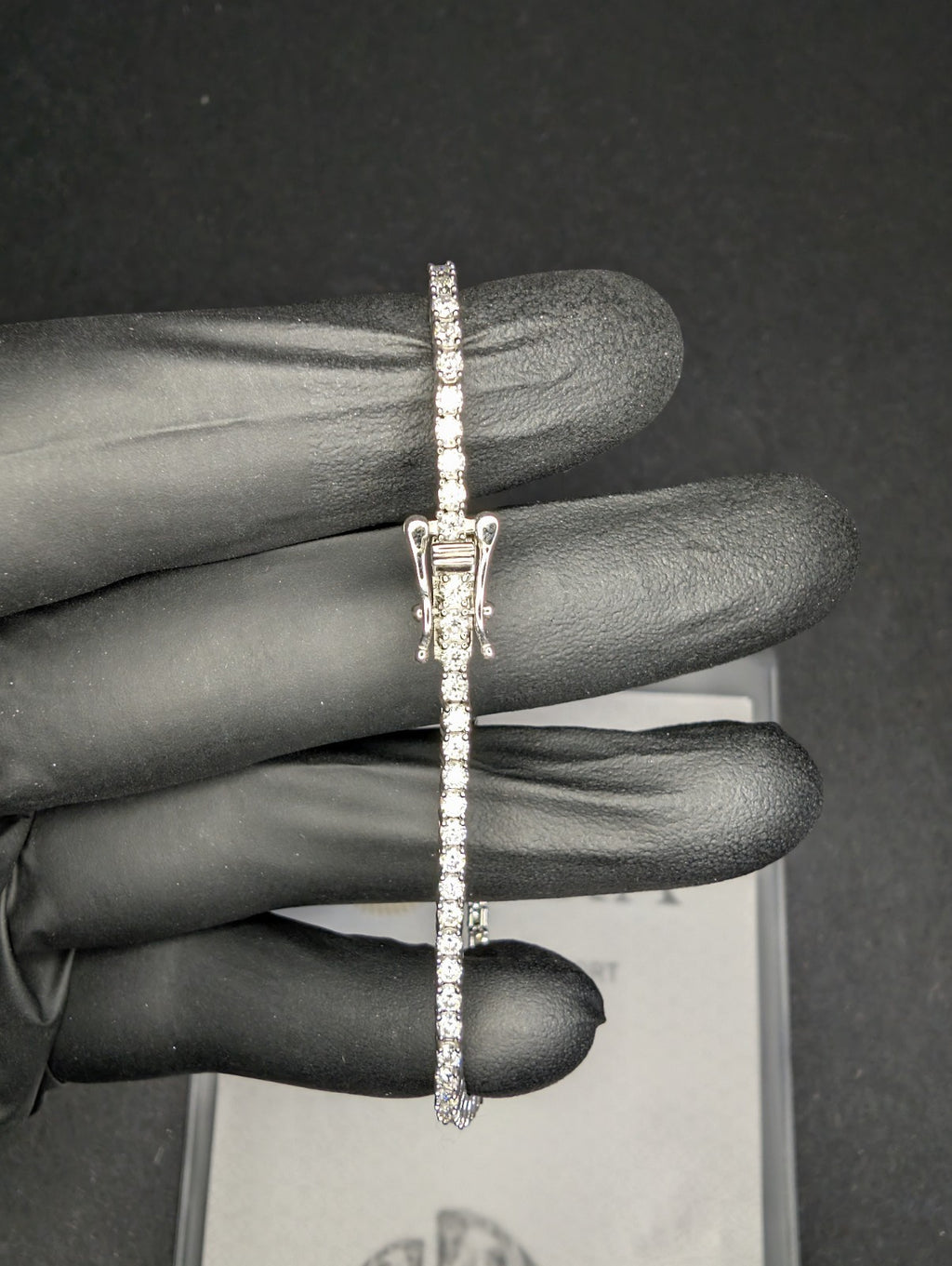 Solid 925 Sterling Silver GRA Certified VVS D Moissanite 2mm 7" Tennis Bracelet