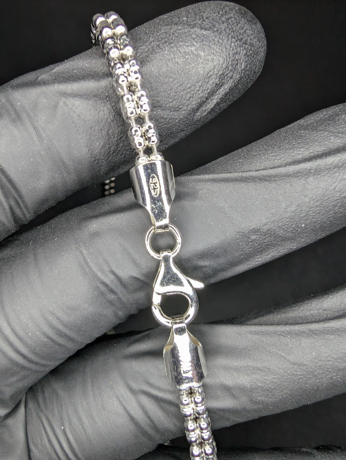 Solid 925 Sterling Silver 20in 4.0mm Ice Barrel / Ice Link Chain Necklace