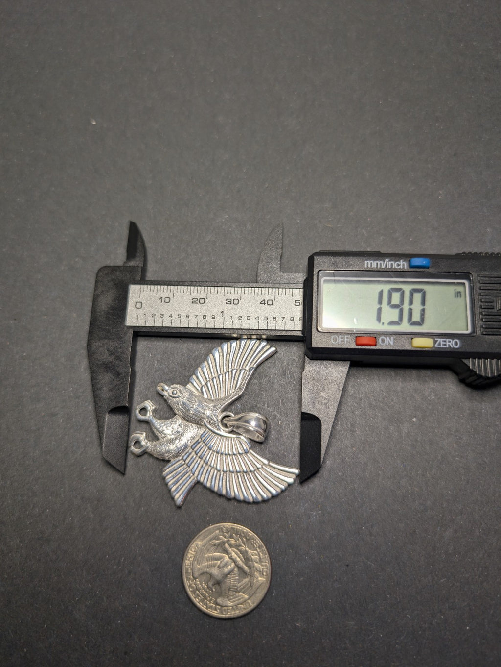 Solid 925 Sterling Silver Large Eagle Pendant