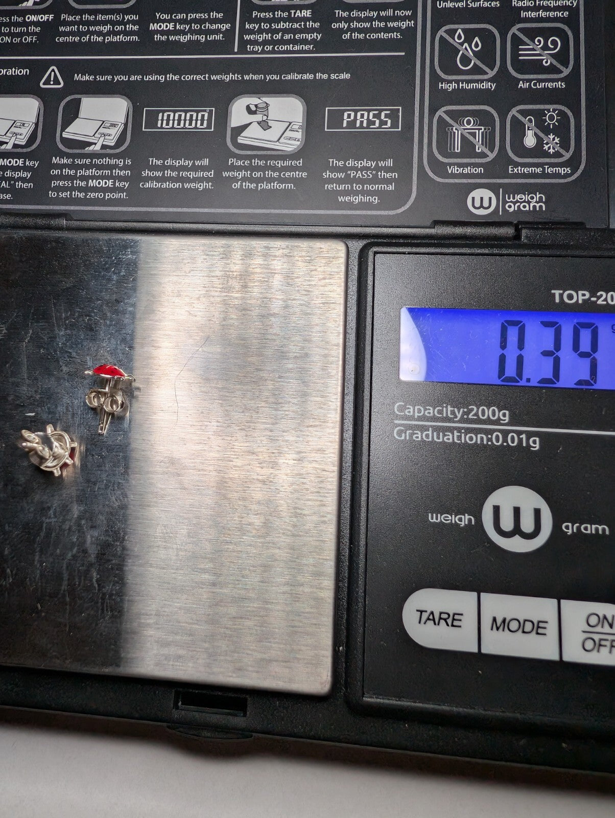 Solid 925 Sterling Silver 6.8mm Ladybug Stud Earrings