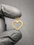 Vintage Solid 10k Yellow Gold Heart Shaped Pendant with .5 CTW Diamond
