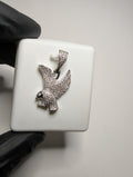 Solid 925 Sterling Silver Iced Out VVS D Moissanite Eagle Pendant