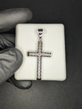 Hollow 925 Sterling Silver Cross Pendant with Hole Pattern