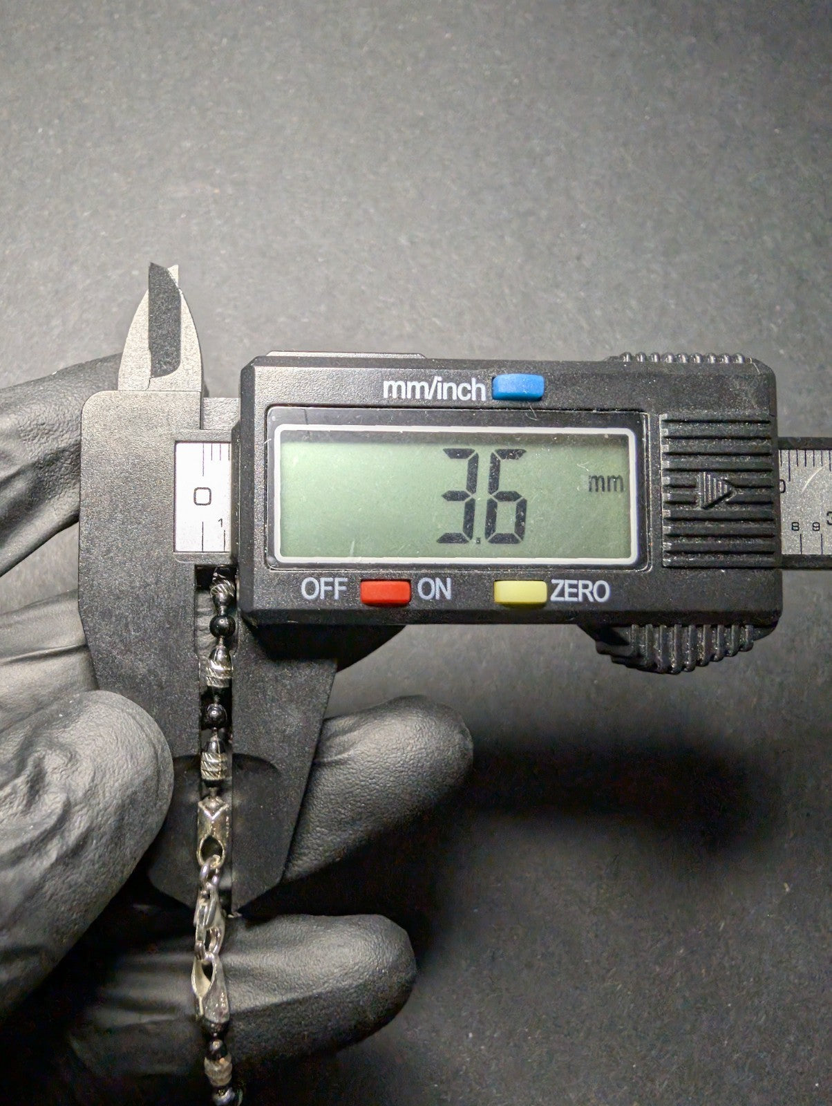 Black Rhodium over Solid 925 Silver Diamond-cut 7" Bead and Barrel Bracelet