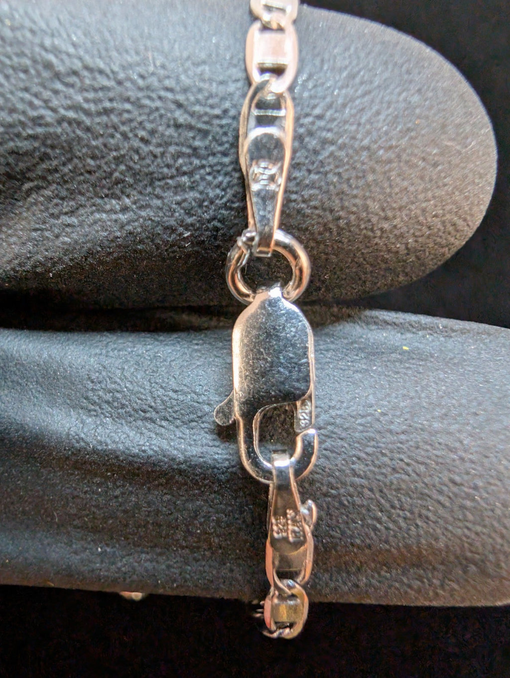 Solid 925 Sterling Silver 7in 2.4mm Mariner Link Bracelet