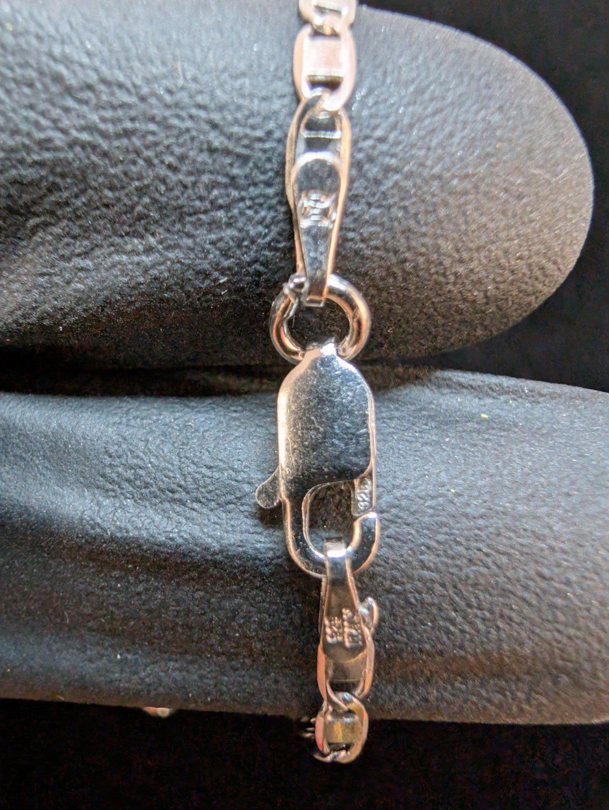 Solid 925 Sterling Silver 7in 2.4mm Mariner Link Bracelet