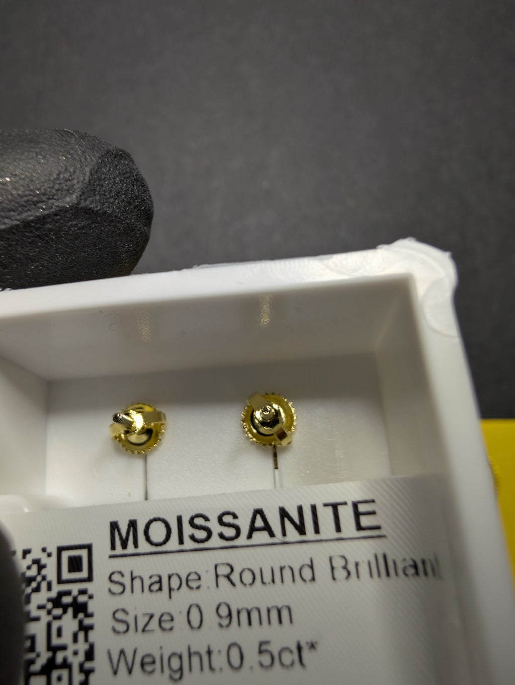 Gold over Solid 925 Silver GRA Certified Moissanite Square Castle Cluster Studs