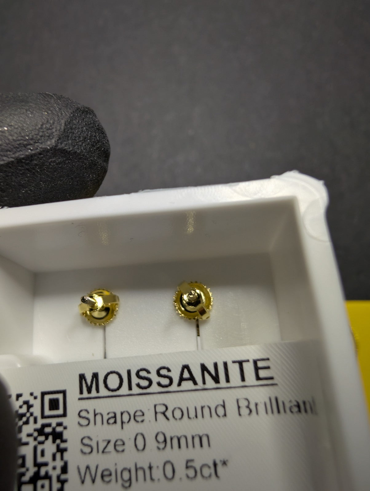 Gold over Solid 925 Silver GRA Certified Moissanite Square Castle Cluster Studs
