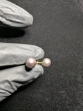 Vintage Solid 14K Gold Round 8.1mm Genuine Tahitian Pearl Stud Earrings