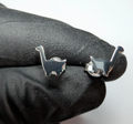 Solid 925 Sterling Silver Dinosaur Stud Earrings