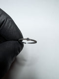925 Sterling Silver Open Back Adjustable Black Stone Stackable Ring