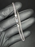 Solid 925 Sterling Silver 7.5in 3.7mm Double Cuban Bracelet