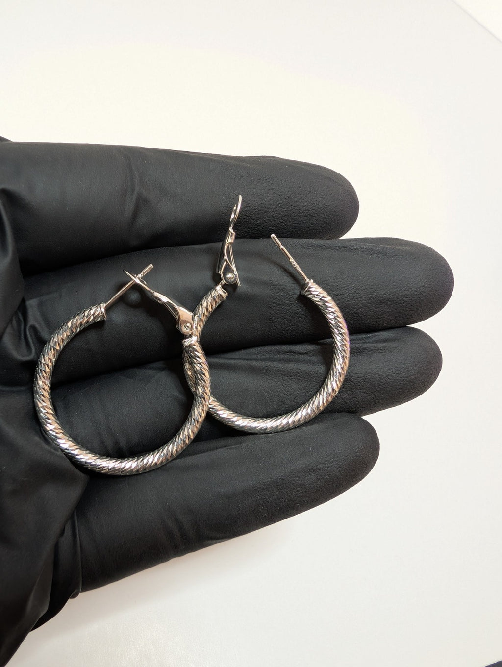 Solid 925 Sterling Silver 30.0mm Twisted Hoop Earrings