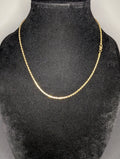 Gold over Solid 925 Italian Sterling Silver 20in 2.3mm Rope Chain Necklace