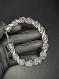 Semi Solid 925 Sterling Silver 9” 10.0mm Thick Rope Bracelet