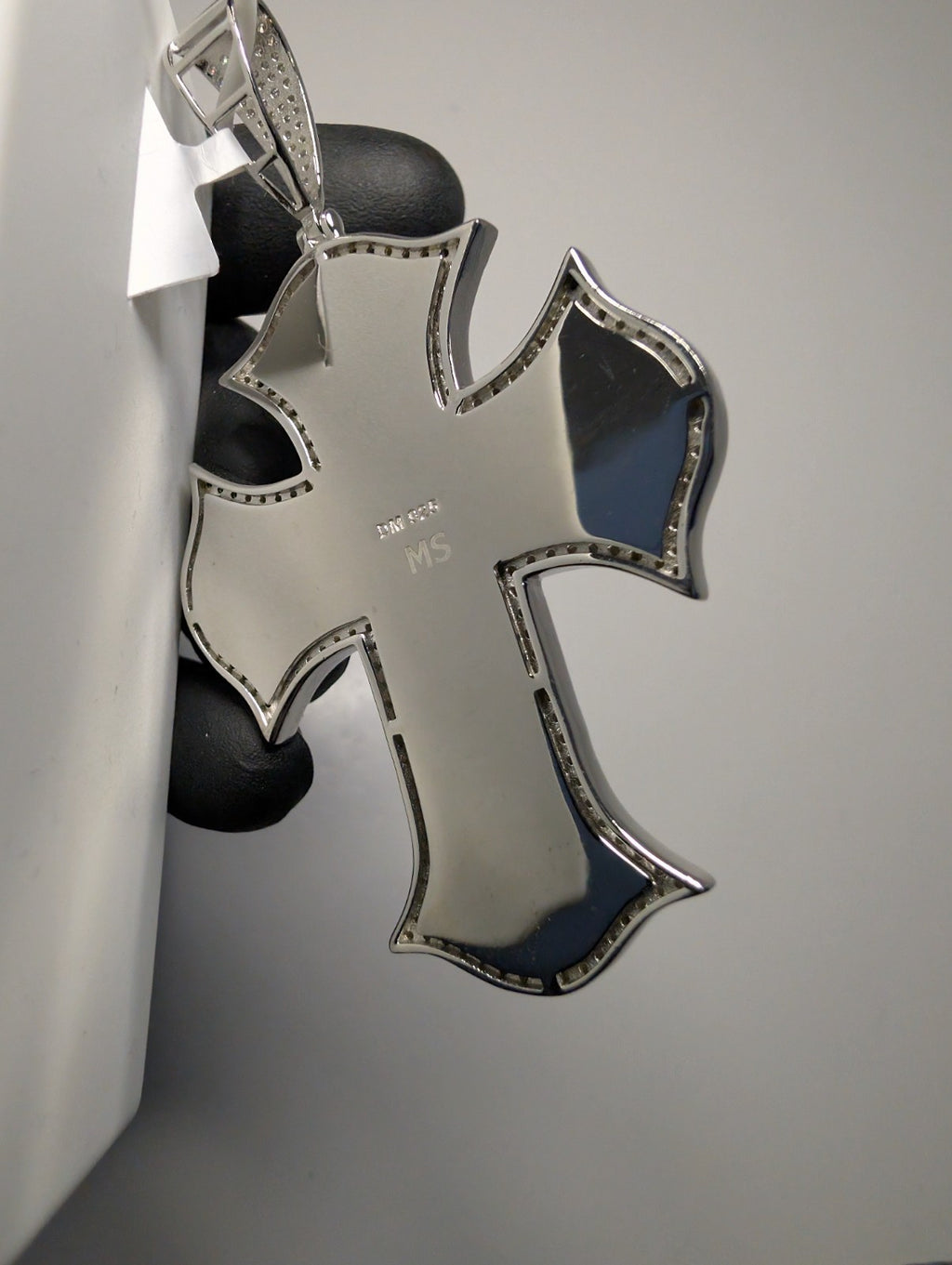 Solid 925 Silver Heavy Iced Out VVS1 D Moissanite Cross Pendant 14CTW