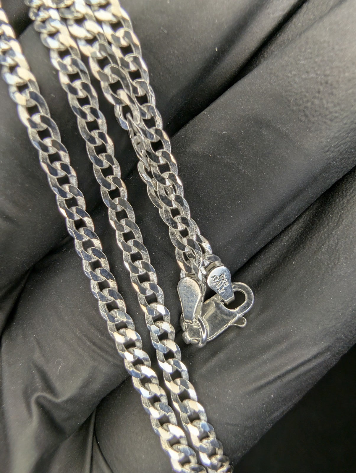 Solid 925 Italian Sterling Silver 16" 3.0mm Flat Cuban Necklace