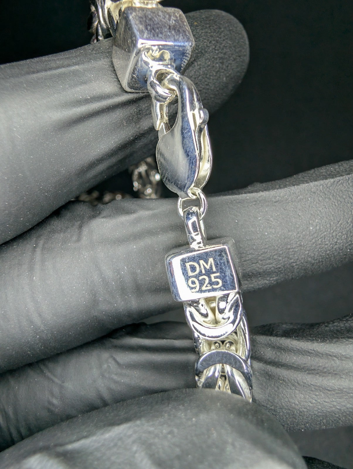 Semi Solid 925 Sterling Silver 7.2mm 22'' Thick Square Byzantine Necklace