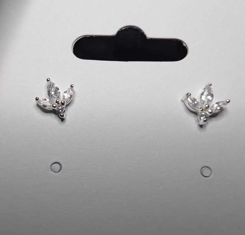 Solid 925 Sterling Silver 7mm Lotus Bloom Stud Earrings