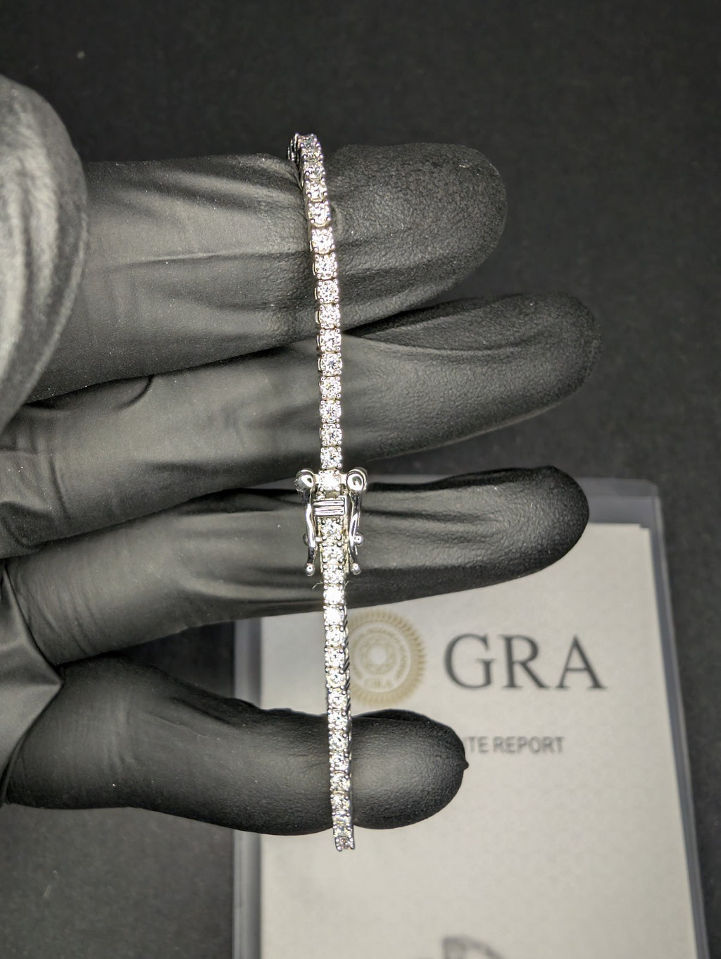 Solid 925 Sterling Silver GRA Certified VVS Moissanite 2mm 7.5" Tennis Bracelet