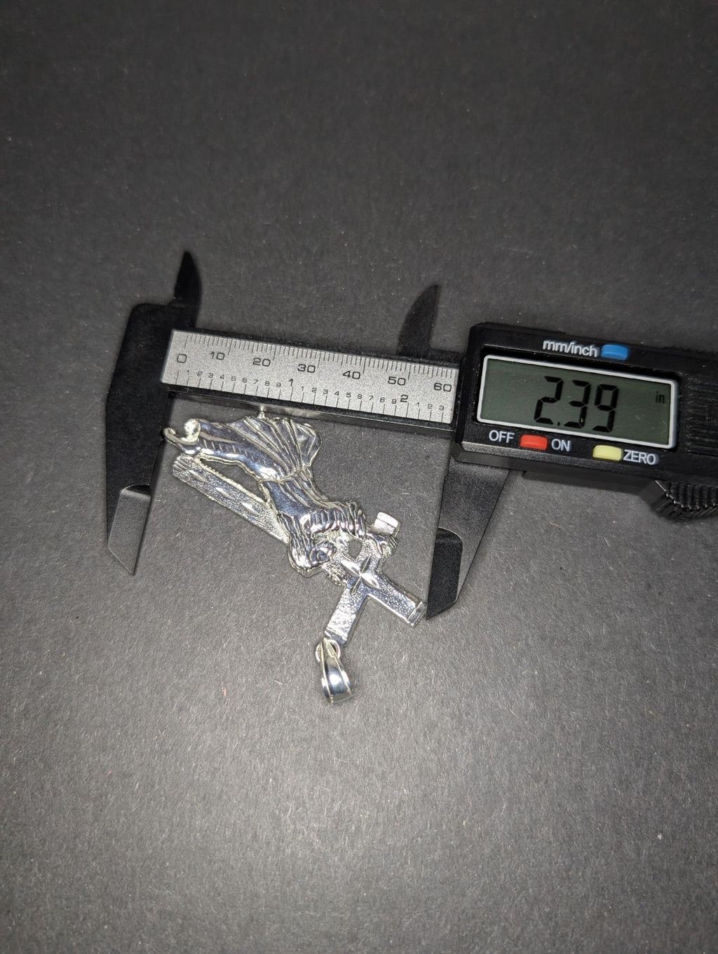 Solid 925 Sterling Silver Jesus Carrying the Cross Pendant
