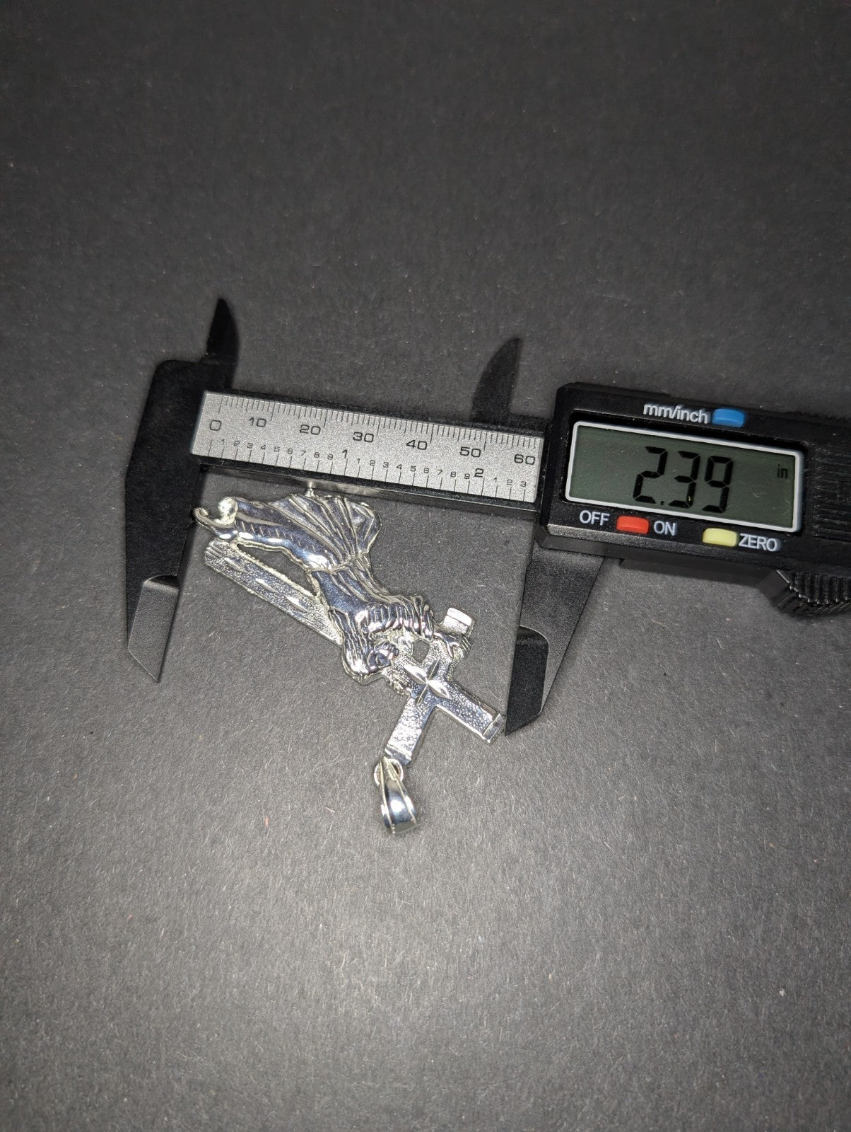 Solid 925 Sterling Silver Jesus Carrying the Cross Pendant