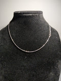 Solid 925 Italian Sterling Silver 1.7mm 18in Twisted Rock / Sparkle Necklace
