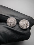 Solid 925 Sterling Silver Round-Cut Natural Diamond Cluster Stud Earrings