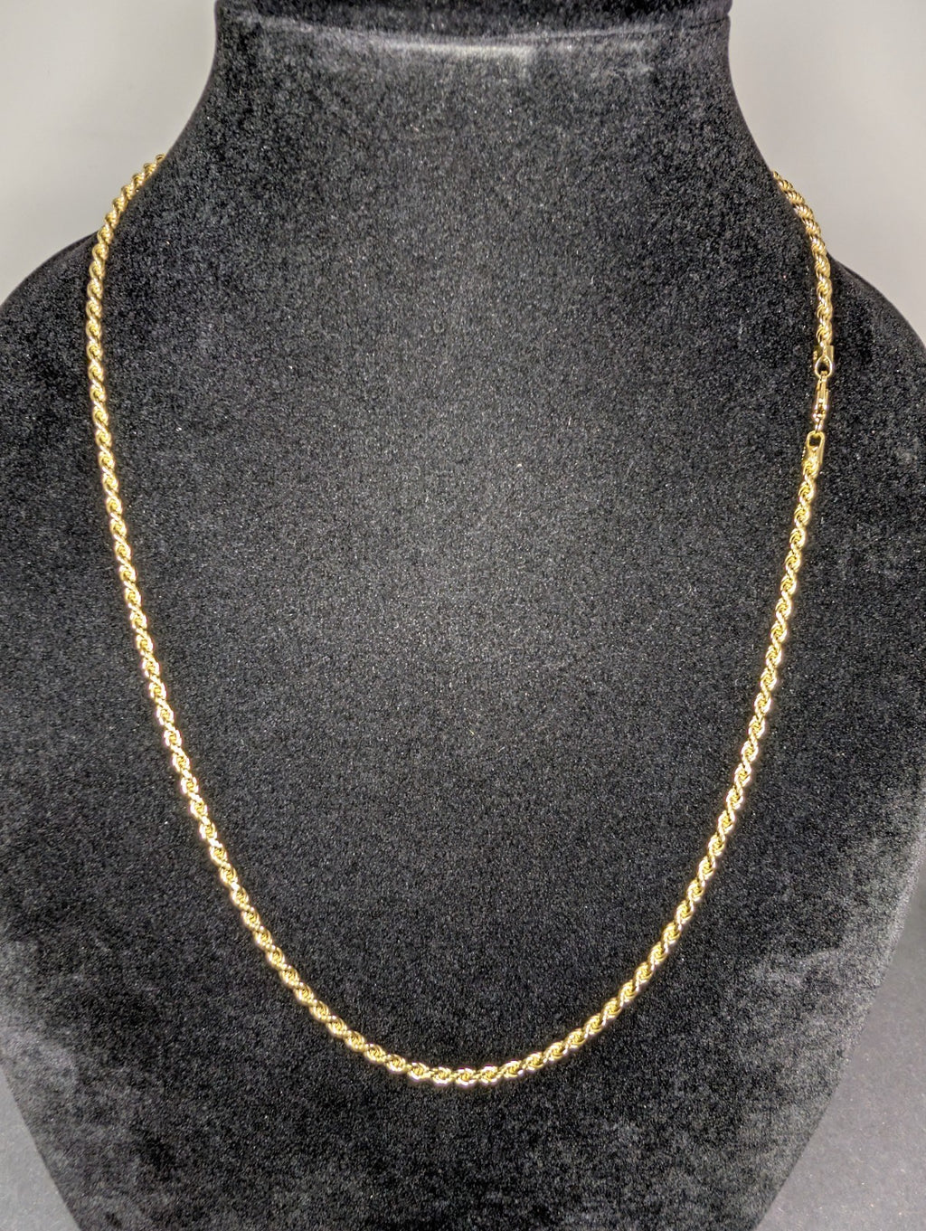 Gold over Solid 925 Italian Sterling Silver 24in 2.9mm Rope Chain Necklace
