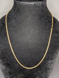 Gold over Solid 925 Italian Sterling Silver 24in 2.9mm Rope Chain Necklace