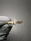 "Keepsake" Solid 10k Yellow Gold Marquise Shaped Diamond Cluster Ring size 7