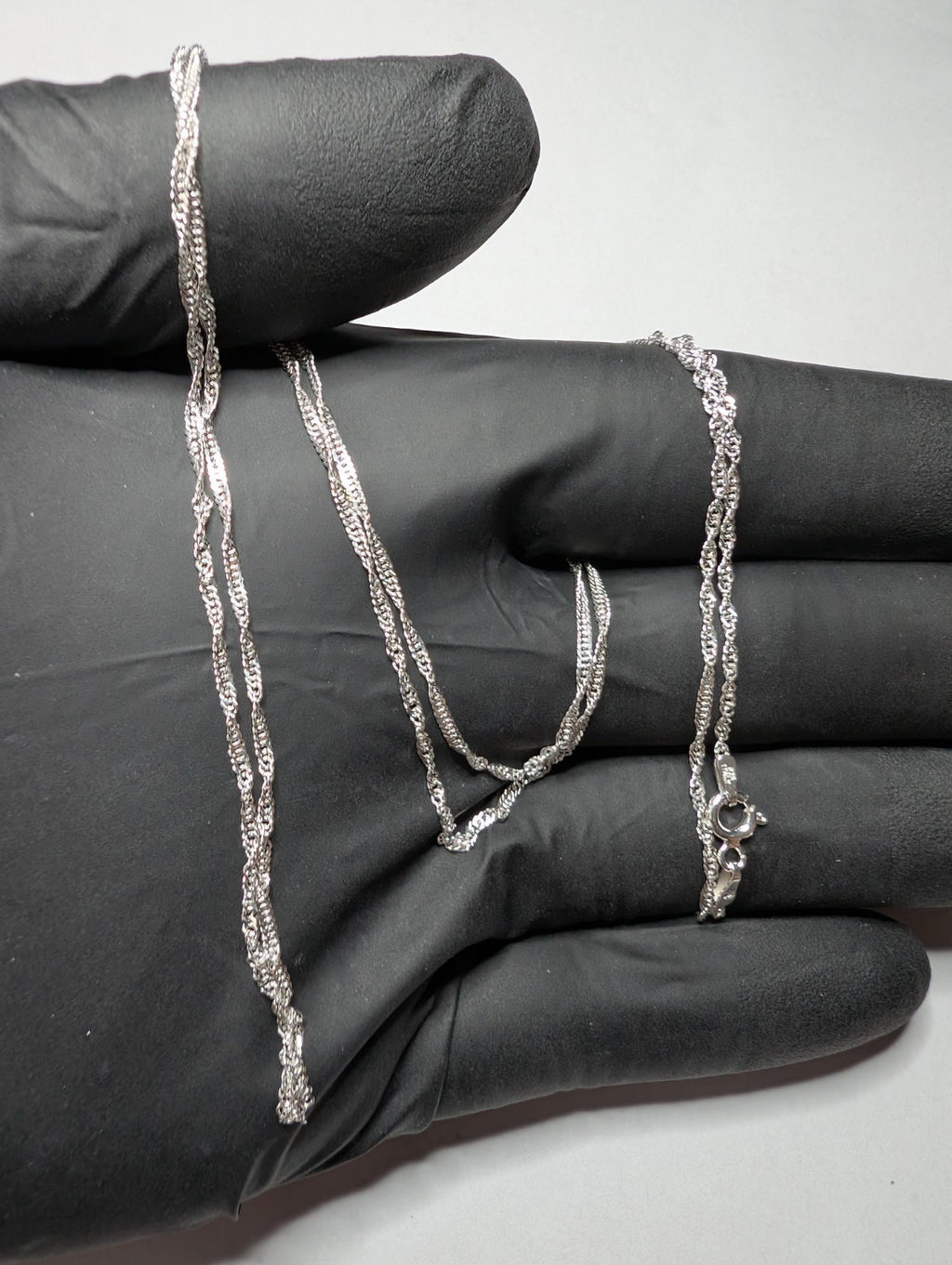Solid 925 Sterling Silver 30in 1.5mm Singapore Link Necklace