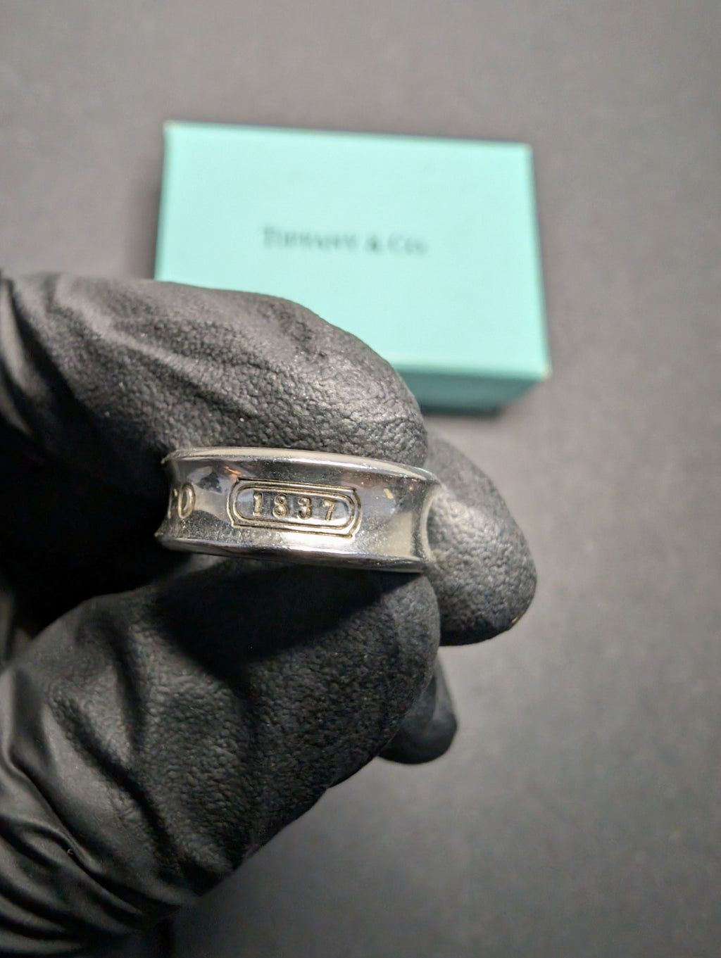 Tiffany & Co. Women's Sterling Silver 1837 Collection 7mm Band Ring Size 4.5