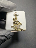 Gold over Solid 925 Sterling Silver VVS D Moissanite Surfer Pendant