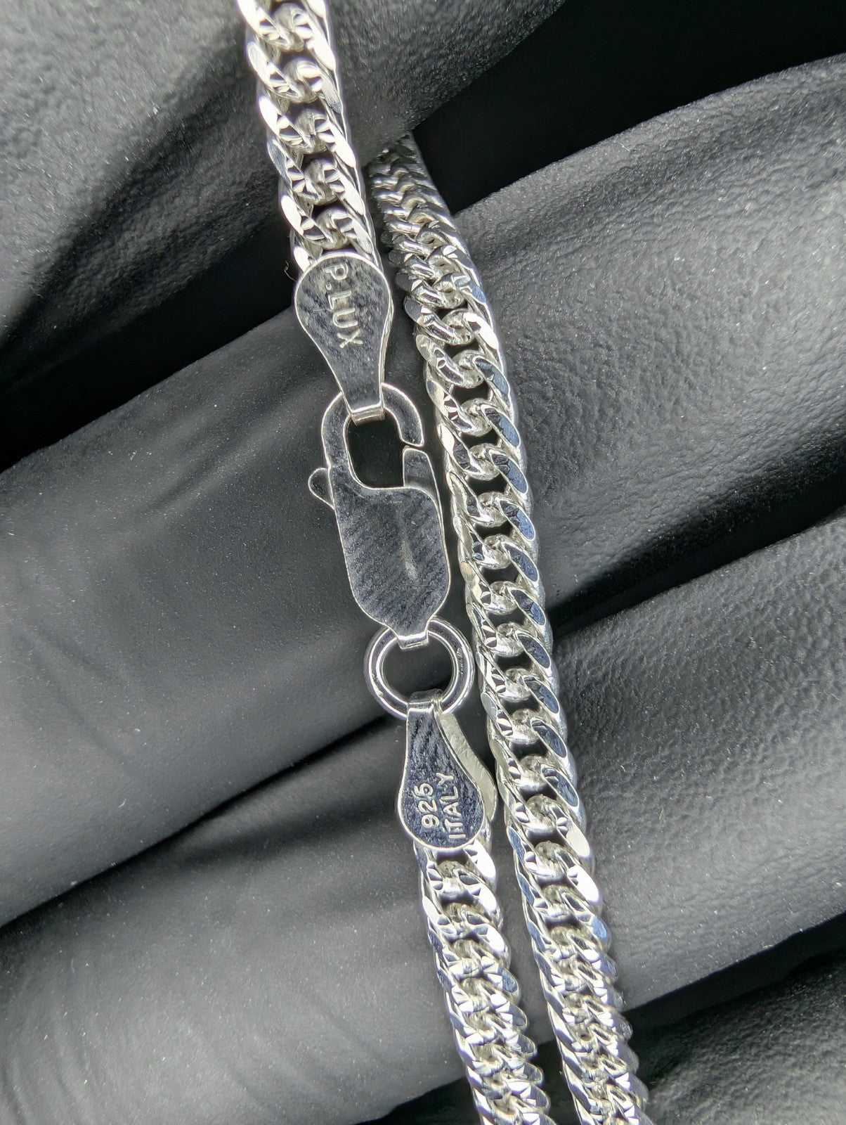 Solid 925 Sterling Silver 7.5in 3.7mm Double Cuban Bracelet