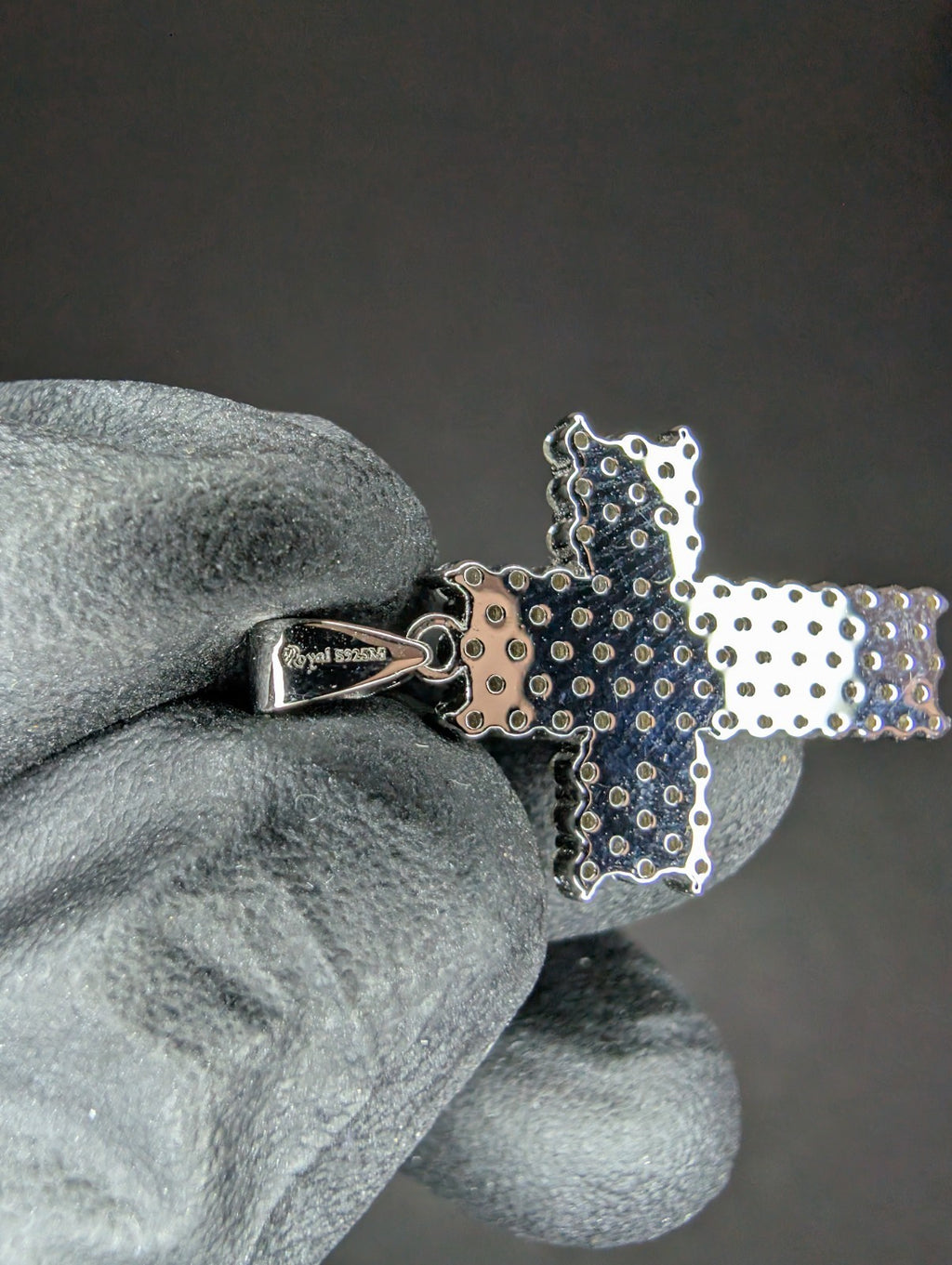 Solid 925 Silver Iced Out VVS D Color Moissanite Squared Cross Pendant