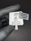 Solid 925 Silver Iced Out VVS D Color Moissanite Flared Cross Pendant