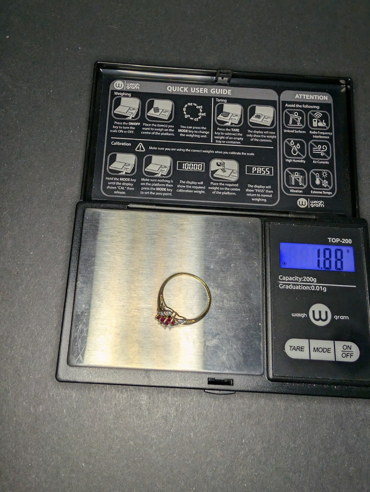 Vintage Solid 10k Yellow Gold Heart Shaped Ruby and Diamond Ring Size 8