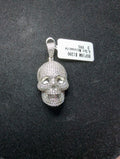 Solid 925 Sterling Silver Moissanite Skull / Skeleton Pendant