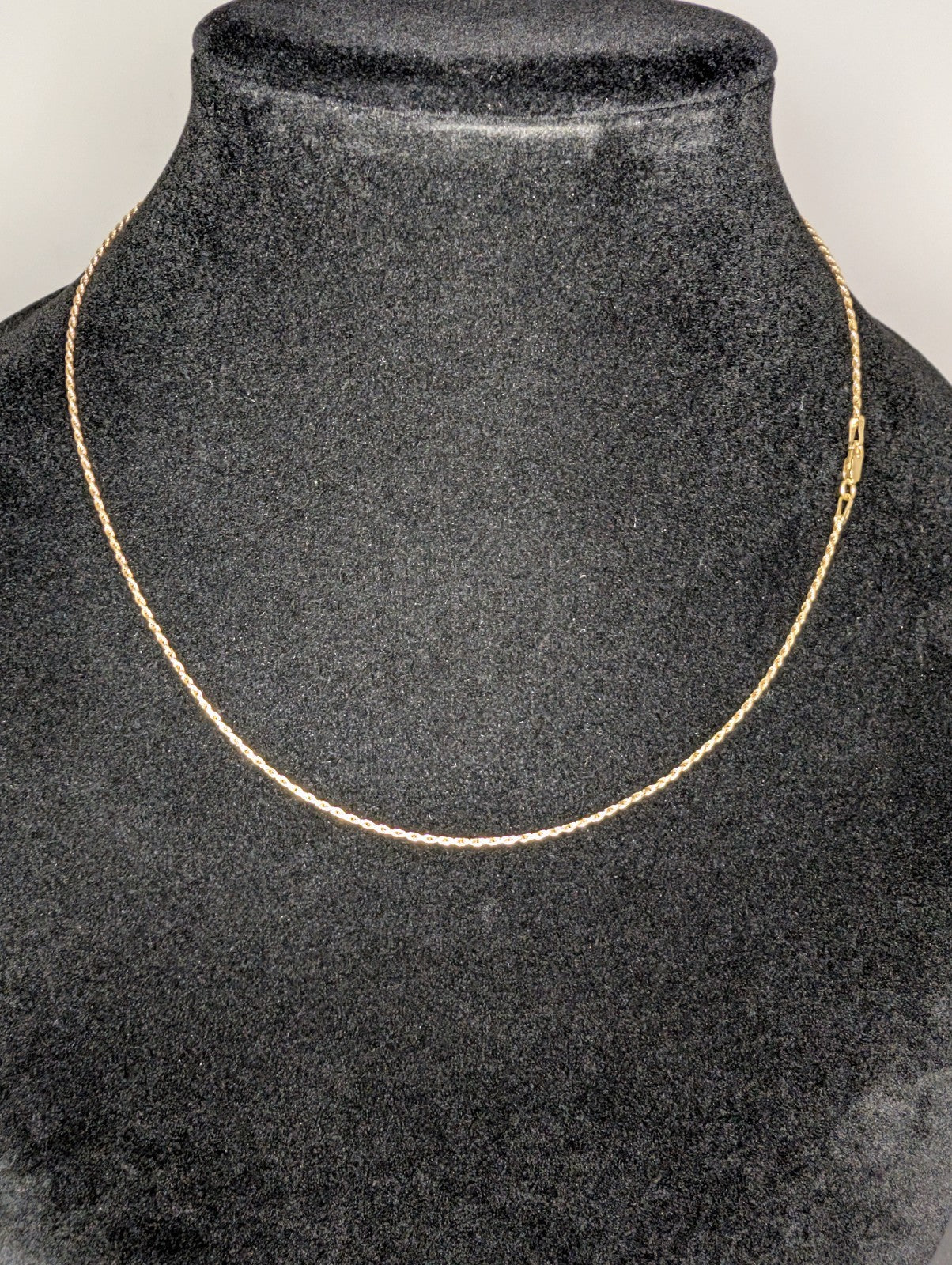 Solid 14k Italian Yellow Gold 18in 1.2mm Rope Necklace