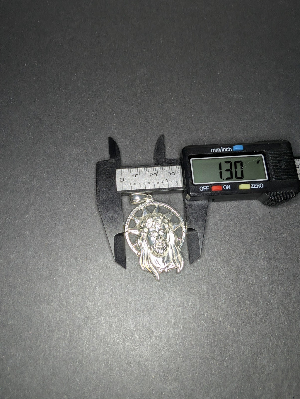 Solid 925 Sterling Silver Jesus Piece with Starburst Halo