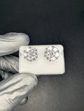 Solid 925 Sterling Silver VVS D Moissanite 10.8mm Honeycomb Cluster Studs