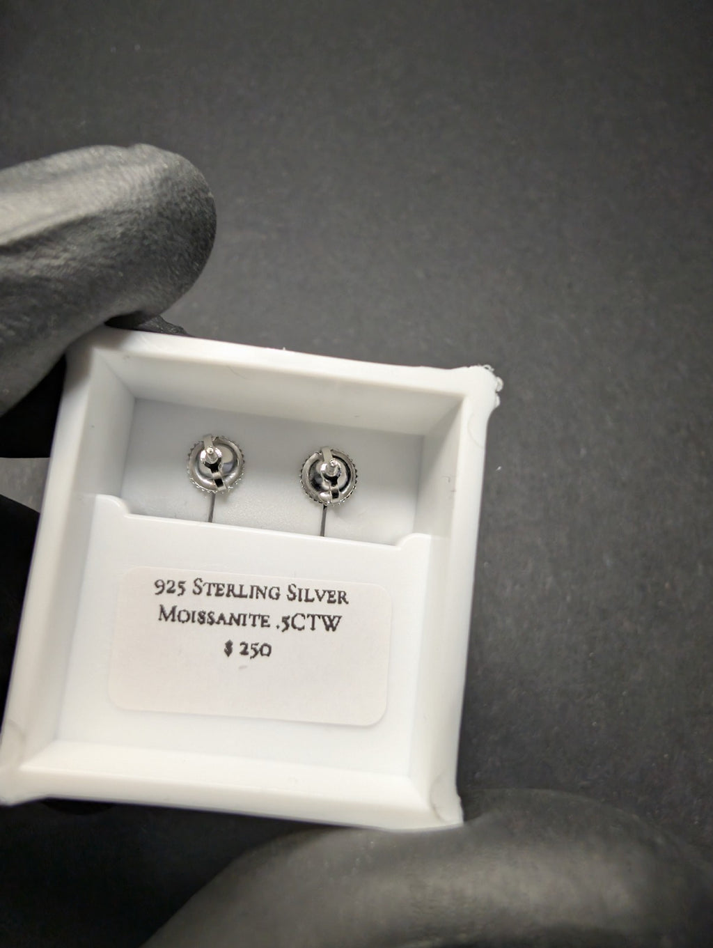 Solid 925 Sterling Silver 4mm Sky Blue Moissanite Solitaire Stud Earrings