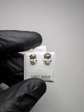 14K Yellow Gold 7.4mm x 5.7mm White Topaz Stud Earrings