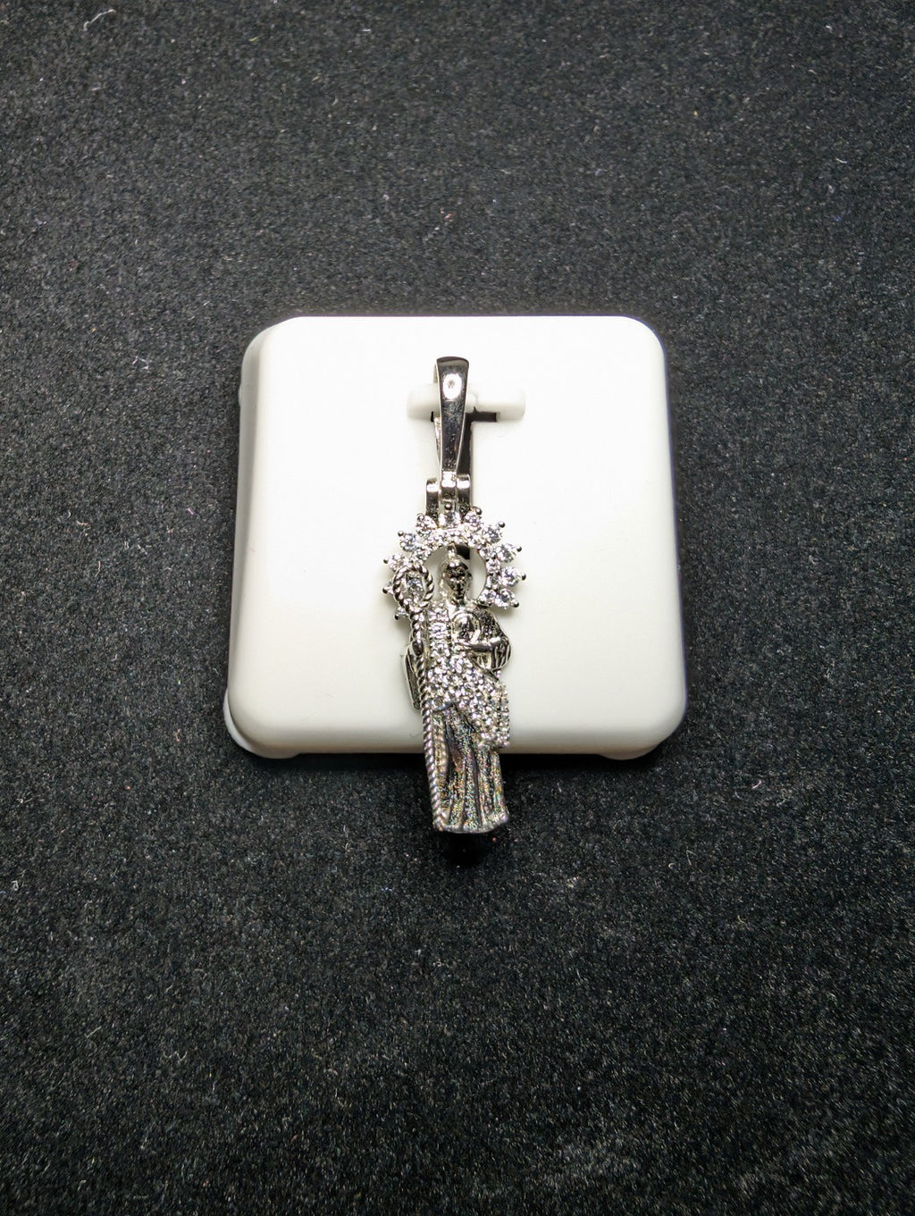 Solid 925 Sterling Silver Iced Out VVS D Moissanite San Judas / St. Jude Pendant