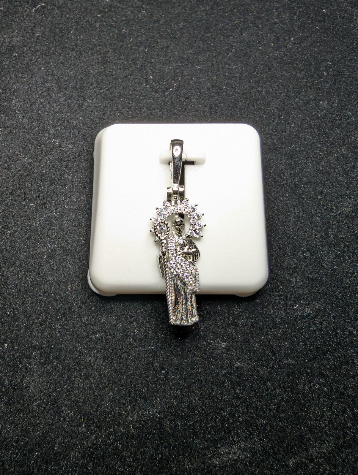 Solid 925 Sterling Silver Iced Out VVS D Moissanite San Judas / St. Jude Pendant