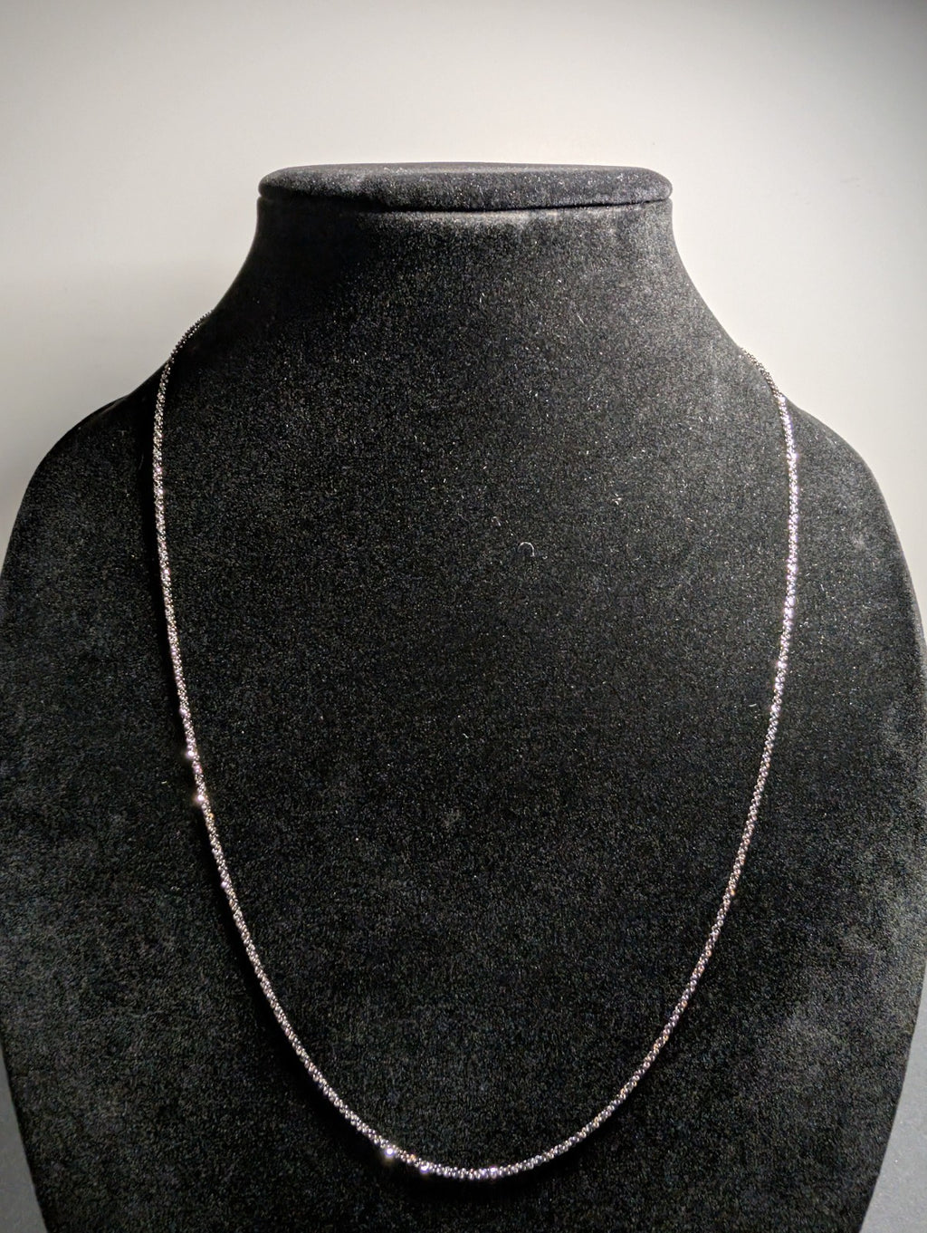 Black Rhodium over Solid 925 Sterling Silver 1.6mm 24in Twisted Rock Necklace