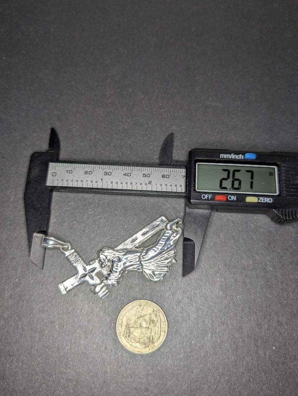 Solid 925 Sterling Silver Jesus Carrying the Cross Pendant