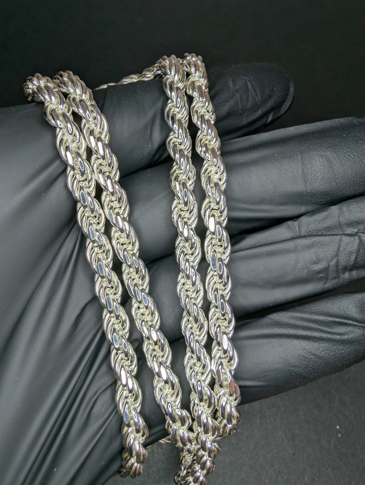 Solid 925 Italian Sterling Silver 5.7mm 30in Thick Rope Chain Necklace